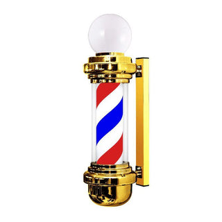 Barber Pole With Circular Lamp 68cm