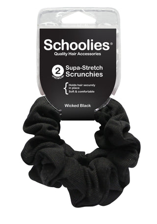 SCHOOLIES Supa Stretch Scrunchies Wicked Black