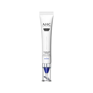 AHC All Skin Certain Shot Hyalu-Ced-Rev Reverse cream cream tube with a clear cap and blue accent, centered on a white background.