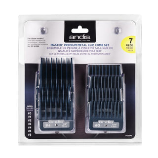 ANDIS Master Premium Metal Clip Comb Set #0-#8 7pc Set