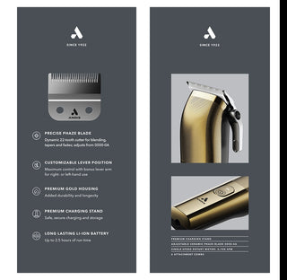 ANDIS Envy II Premier Edition Cord/Cordless Clipper Gold