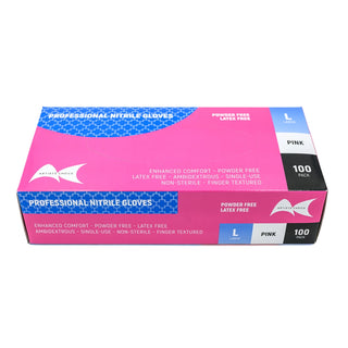 ARTIST'S CHOICE Pink Nitrile Gloves 100pk