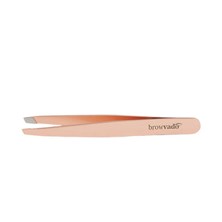 CARONLAB Browvado Rose Gold Slanted Tweezers