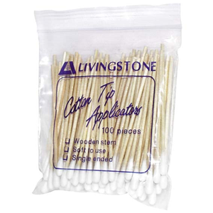 LIVINGSTONE Cotton Tip Wooden Stem 100pc