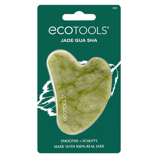 Jade gua sha tool on a green Ecotools packaging