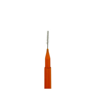 Orange pen with a spiral design on a white background