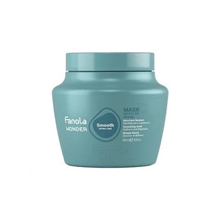 A 500ml jar of Fanola Wonder Smooth Extra Care Mask in a muted teal blue-green color, shown against a plain white background.