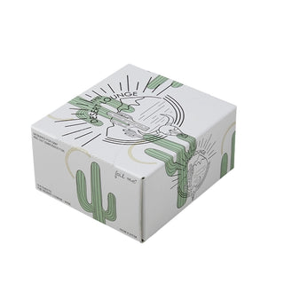 White box with green and black graphics on a white background