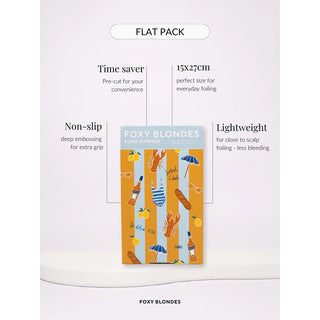 Foxy Blondes hair extensions packaging with product details on a white background