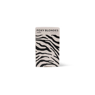 Foxy Blondes zebra patterned product on a white background