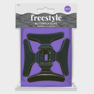 FREESTYLE Butterfly Clips Black 4pc