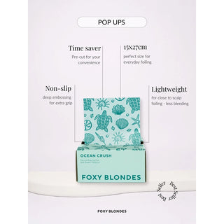 FOXY BLONDES Ocean Crush Pop Up Pre Cut Foil 500 Sheets 15 x 27cm