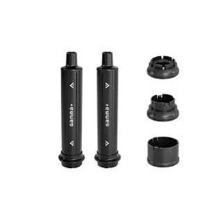 Set of black cylindrical components with 'G&G' branding on a white background