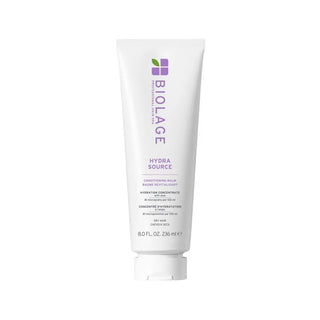 Biolage Hydra Source conditioning balm tube on a white background