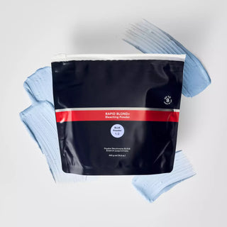 Black package with red stripe labeled 'Rapid Blond' on a white background