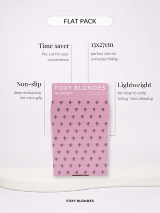 Foil pack with Foxy Blondes branding on a white background