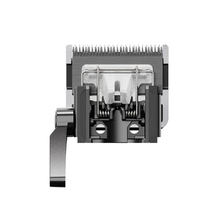 Close-up of a hair clipper head on a white background