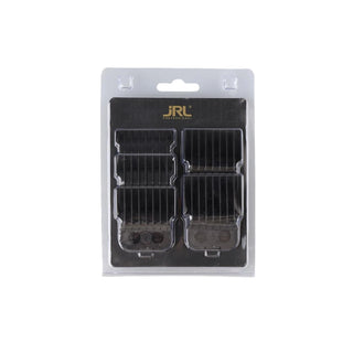 JRL brand black replacement shoe inserts in a clear plastic blister pack with a black backing card, shown against a plain white background.