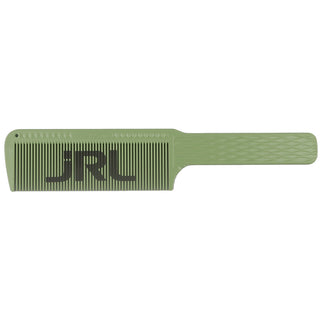 Green comb with 'JRL' branding on a white background