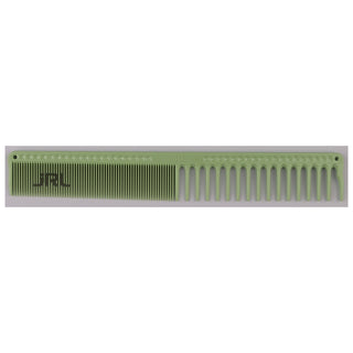 Green comb with 'JRL' branding on a white background