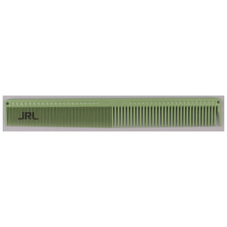 Green comb with 'JRL' branding on a white background