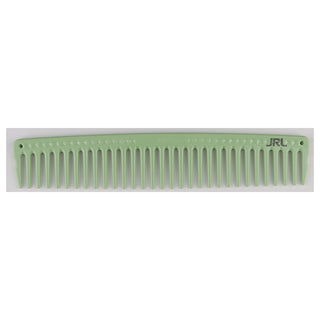 Green comb with 'JRL' branding on a white background