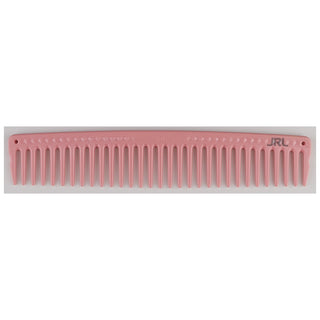 Pink comb with 'JRL' branding on a white background