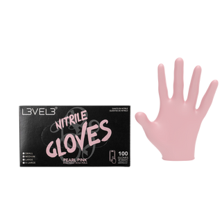 L3VEL3 Nitrile Gloves Pearl Pink Large 100pk