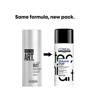 Two bottles of L'Oreal hair product with text 'Same formula, new pack.'