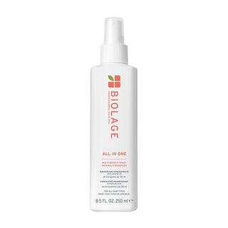 Biolage hair spray bottle on a white background