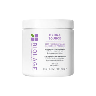 Biolage Hydra Source deep treatment mask jar on a white background
