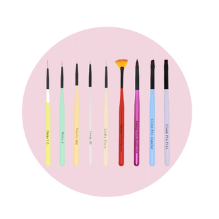 Mitty Rainbow Nail Brush Kit Pink