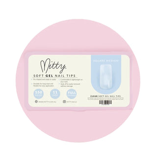 MITTY Soft Gel Nail Tips Square Medium 500pc