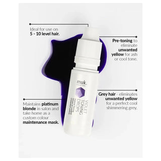 Muk Violet Toning Drop with purple applicator on a white background
