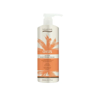 Oasis hair moisturizing cream bottle with pump on a white background