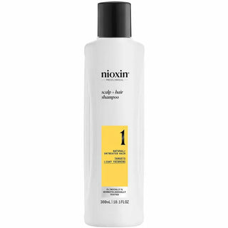 Nioxin shampoo bottle on a white background