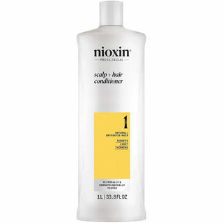 Nioxin scalp and hair conditioner bottle on a white background