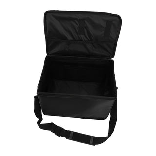 Black bag with a strap on a white background