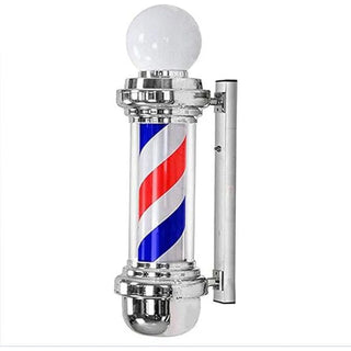 Barber Pole With Circular Lamp 68cm