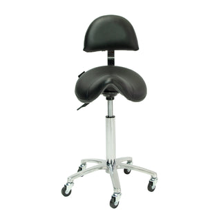 SALON & CO The Hannah Saddle Stool W/Backrest