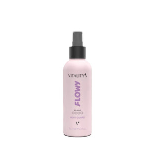 A light pink spray bottle of Vitality Flowy Heart Guard with a black pump dispenser, centered on a plain white background.