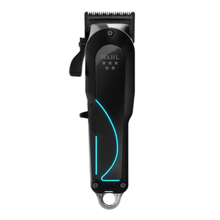Black and blue hair clipper on a white background