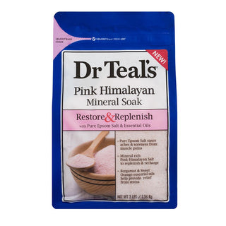 DR TEALS Pure Epsom Salt Pink Himalayan Mineral Soak 1.36kg